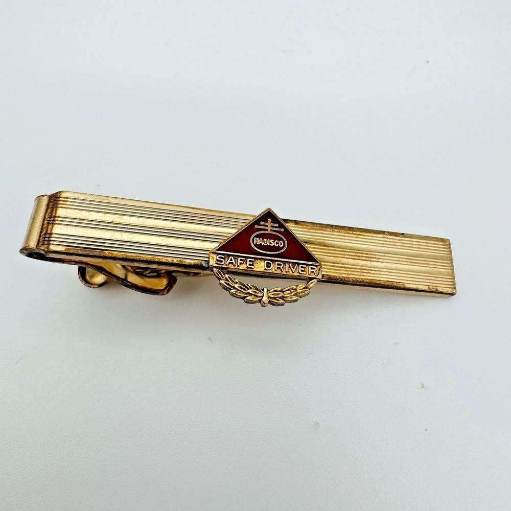 VTG Robbins Attleboro Nabisco Safe Driver 12K Gold Filled (1/20) Tie Bar Clip